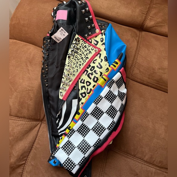 AKIRA Multicolor Studded Leather Jacket - Picture 2 of 4